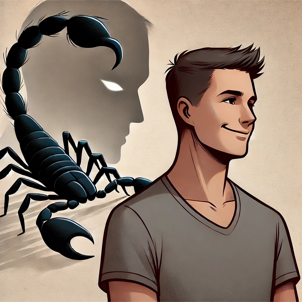 Visuel illustrant une personne scorpion qui pardonne mais n'oublie pas